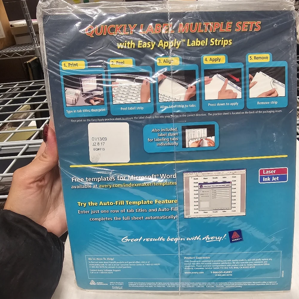 Avery Translucent Clear Label Presentation Dividers